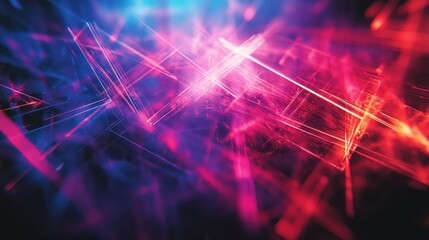 Poster - Abstract Background with Glowing Lines and Vibrant Color Gradient