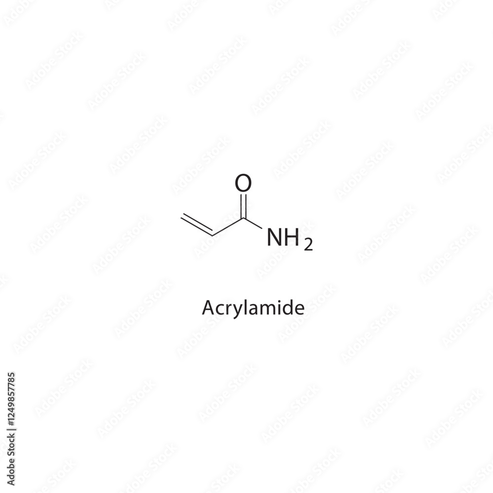 Acrylamide skeletal structure.Acid compound schematic illustration ...