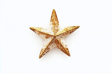 Wall Mural - Golden star shaped ornament with white paint on background