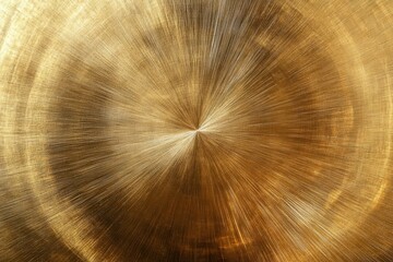 Canvas Print - Golden metallic surface with radial brushed texture and light