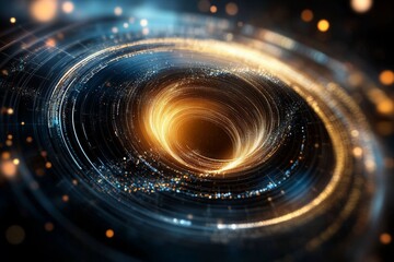 Poster - Captivating swirling vortex of light and energy in a cosmic environment showcasing the mysteries of black holes