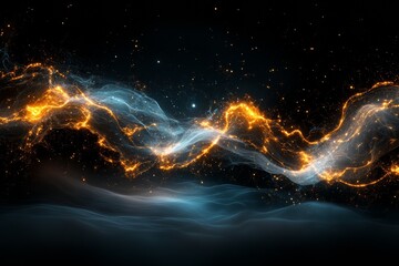 Aufkleber - Swirling cosmic energies create a mesmerizing display of light and color in a dark expanse