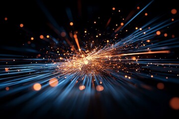 Poster - Dynamic burst of light and energy created by vibrant sparks in a dark environment
