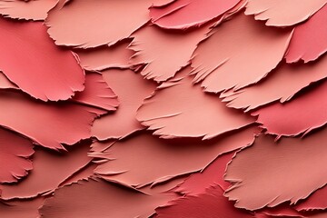 Poster - Textured layers of painted surface in warm pink tones created through artistic application