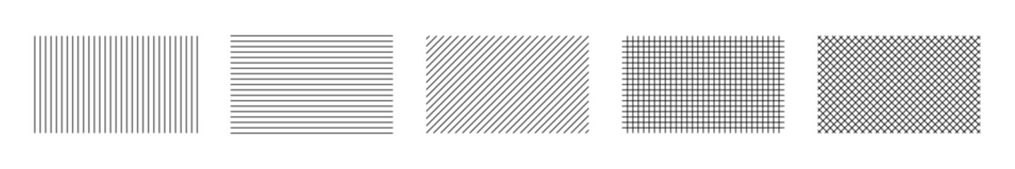 Poster - stripe seamless patterns. geometric classic black and white thin line background. lines patterns. li