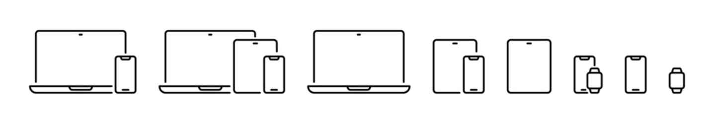 Poster - Device line icons. Linear devices