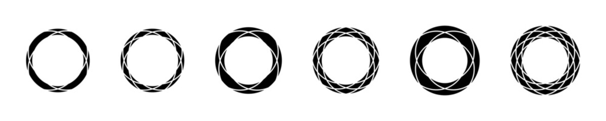 Poster - Abstract circles set. Round Logos. Circular design element. Abstract Geometric circular shapes. Rotating radial circles