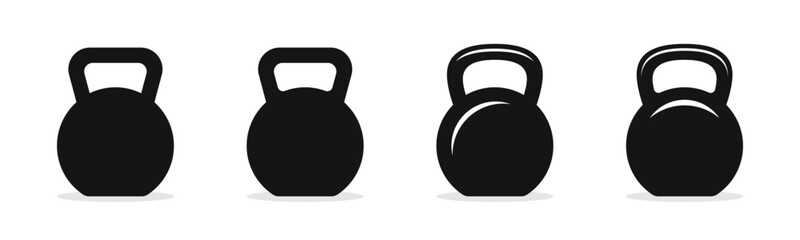 Poster - Kettlebell icons. Weight icons. Set of different kettlebells. Kettlebell vector illustration. Fitness kettlebell. Vector weight