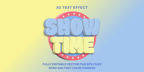 Poster - editable 3d inflate show time text effect.typhography logo