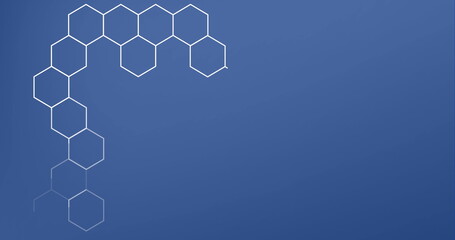 Poster - Image of abstract hexagonal pattern forming modern geometric design on blue background