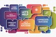 © Diane - Colorful speech bubbles promote open communication and inclusivity in a workplace setting.
