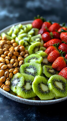 Sticker - Colorful Fruit Platter with Kiwi and Strawberries