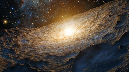 Wall Mural - glimmering field of stars surrounding a small, faint white dwarf star