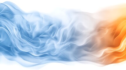 Poster - Abstract blue orange smoke waves