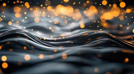 Poster - Elegant Waves and Glowing Lights Create Dreamy Atmosphere