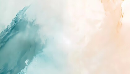 Poster - Abstract background, gradient, sky blue and beige color, light blue and green, grainy texture, blurred edges, minimalist style, soft tones, flat layout