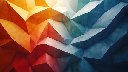 Fototapete - Colorful polygons blend in a lively studio bright abstract shapes creating an energetic and vibrant background design
