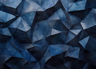 Leinwandbilder - Dark blue background with paper texture and geometric shapes for design, print, or wallpaper. Dark blue abstract background