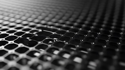 Abstract Black Honeycomb Grid Pattern Texture