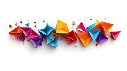 Fototapete - Artistic triangles triangular low-poly shapes in vibrant colors abstract design geometric patterns modern art style 2