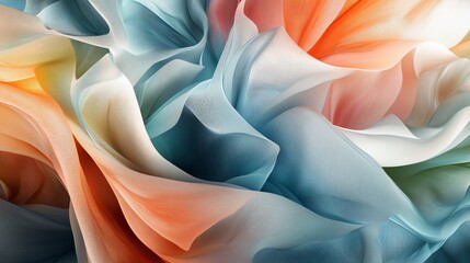 Poster - Colorful Abstract Fabric Design Flowing Gently in Aesthetic Composition