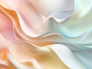 Poster - Swirling Waves of Pastel Colors Create an Abstract Composition in a Serene and Calming Environment