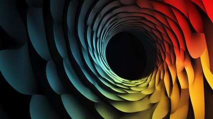 Poster - Colorful Spiral Pattern Creating the Illusion of Depth and Movement in a Visually Striking Abstract Design