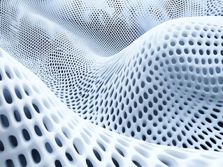 Poster - Colorful Abstract Mesh Pattern Creates a Dynamic Visual Effect on a Smooth Surface in a Creative Design Setting