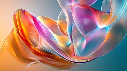 Poster - Colorful Abstract Swirls Create a Dynamic Visual in a Vibrant Gradient Setting During the Early Hours of the Day