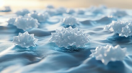 Poster - Delicate Abstract Forms Create a Textured Landscape Under Soft Lighting in a Serene Setting
