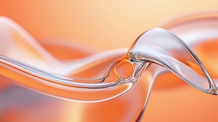 Wall Mural - Abstract orange liquid flow