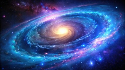 Wall Mural - a stunning image of a spiral galaxy with bright blue and purple hues, spiral galaxy, universe, cosmo