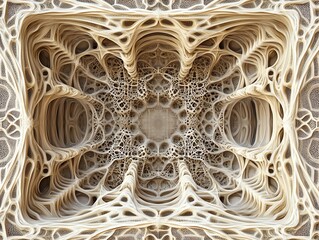 Poster - Intricate Geometric Patterns Showcase Complex Symmetrical Design From a Bird's-Eye View at Daytime in a Modern Artistic Structure