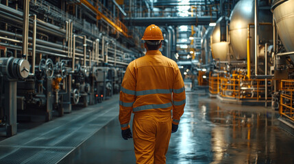 Poster - Industrial engineer assessing workflow efficiency in plant