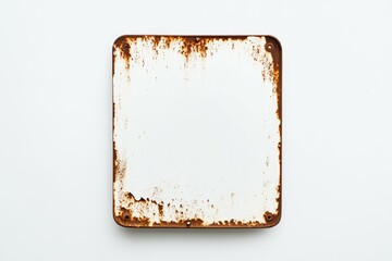 Wall Mural - White square with a rusted border