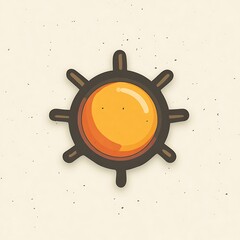 Poster - Stylized vector illustration of a sun with a retro feel and warm, bright colors