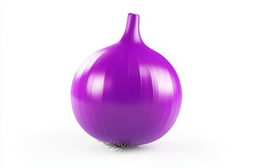 Wall Mural - Purple onion is shown in a white background