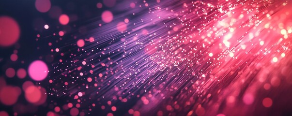 Poster - Vibrant Pink Fiber Optics: Abstract Light Streams Shine Brightly