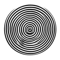 Poster - Abstract concentric circles graphic design black and white pattern optical illusion
