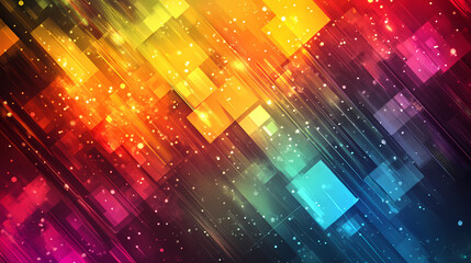 Abstract digital background with vibrant colors and glowing geometric patterns. perfect for modern designs and technology themes. Extreme Contrast Themes. Illustration