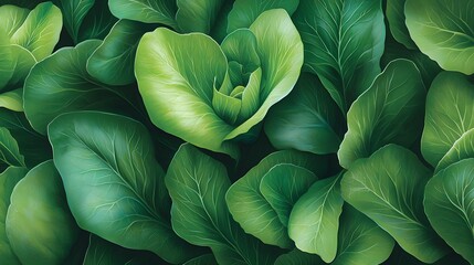 Poster - lush verdant green foliage background with vibrant natural textures and organic patterns nature phot