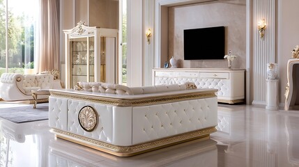 Poster - Luxurious Elegant Living Room with Chic Furniture and Modern Decor Elements : Generative AI
