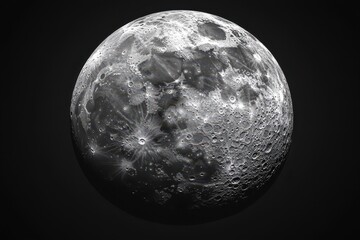 Wall Mural - high-resolution detailed image of the moon's surface, showing craters and texture.
