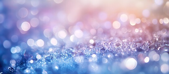 Poster - Glistening Water Drops Sparkle Brilliantly with Colorful Bokeh Background, Nature's Abstract Beauty