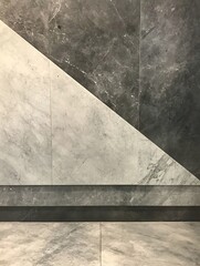 Leinwandbilder - Minimalist Pattern of Gray Marble Tiles with Geometric Design for Modern Interiors : Generative AI
