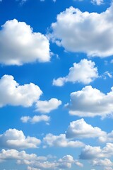 Poster - Beautiful Blue Sky with White Clouds Perfect for Nature and Outdoor Imagery : Generative AI