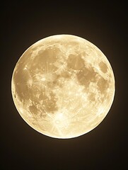 Aufkleber - Bright Full Moon Glowing in the Night Sky with Detailed Craters and Surface Texture : Generative AI