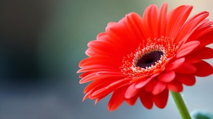 Poster - Bright and vibrant close-up of a beautiful red flower with soft petals and rich color : Generative AI