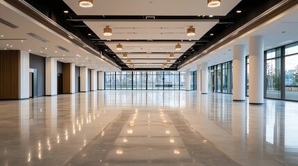 Leinwandbilder - Spacious modern interior featuring sleek design and large windows for natural light : Generative AI