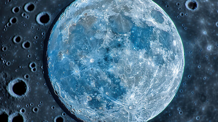 Wall Mural - Bright full moon in clear night sky, illuminating celestial beauty